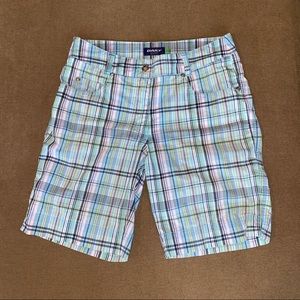 Daily Sports blue pink white plaid golf shorts